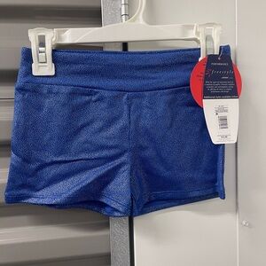 2 Freestyle Performance Girl’s Blue Athletic Gymnastics Shorts Sz M (7/8)